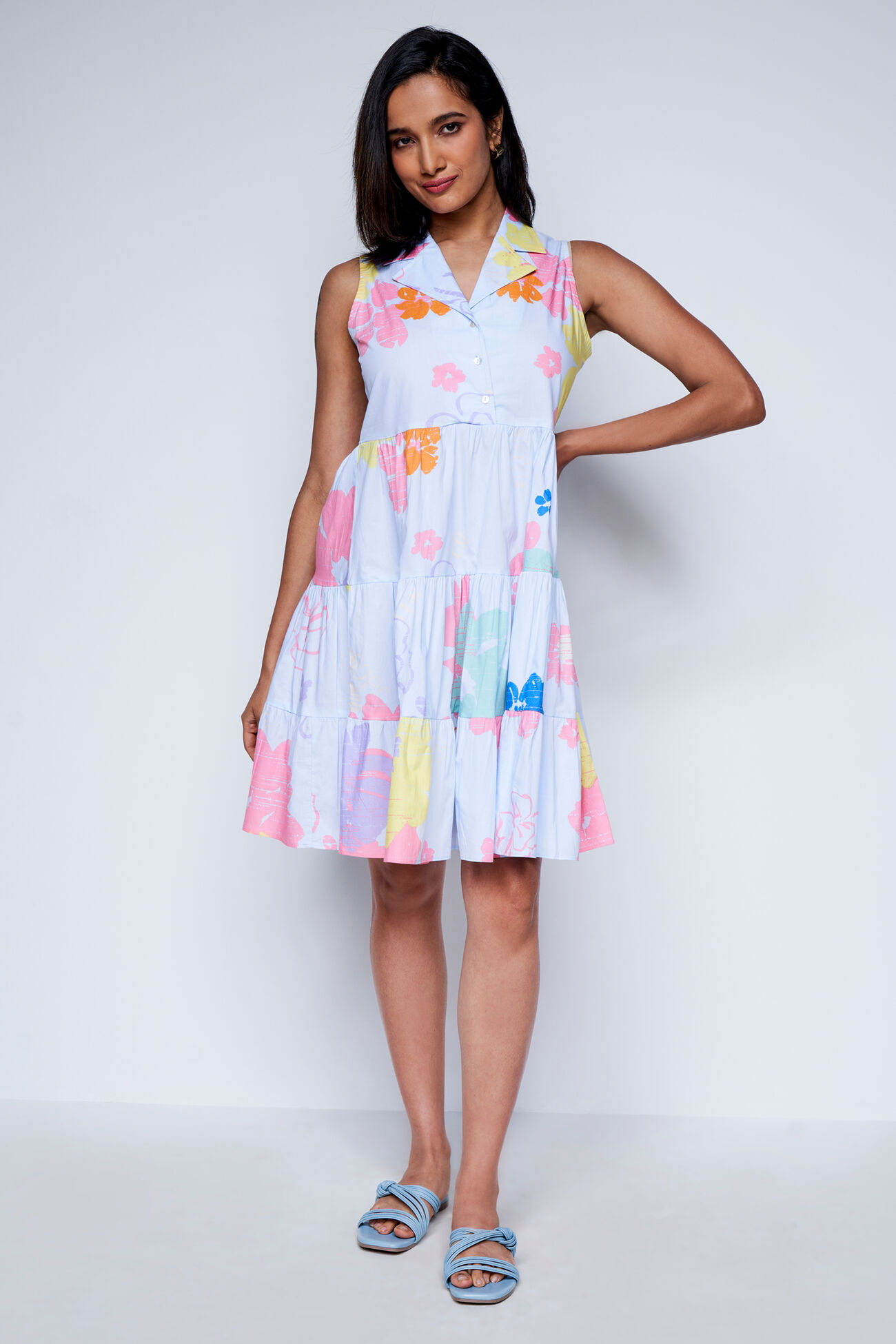 Sky Blue Candy Shop Tiered Dress, Sky Blue, image 2
